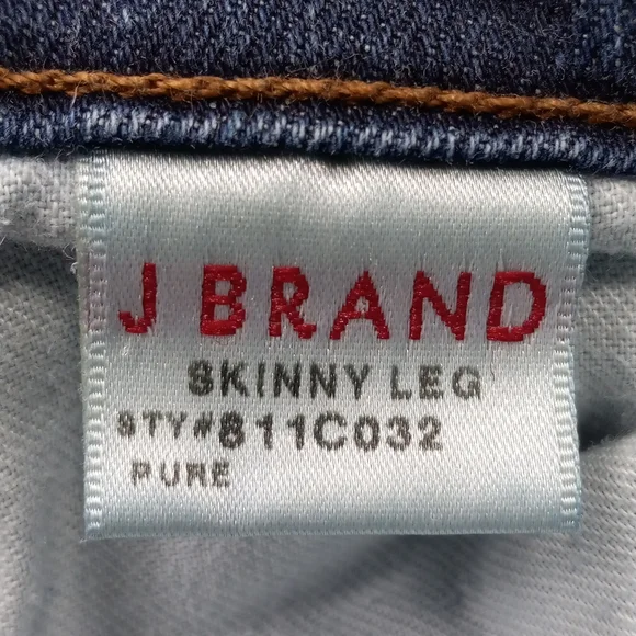 J BRAND PURE Navy Blue Denim Skinny Leg Jeans WornButNotWornOut - Picture 3 of 15